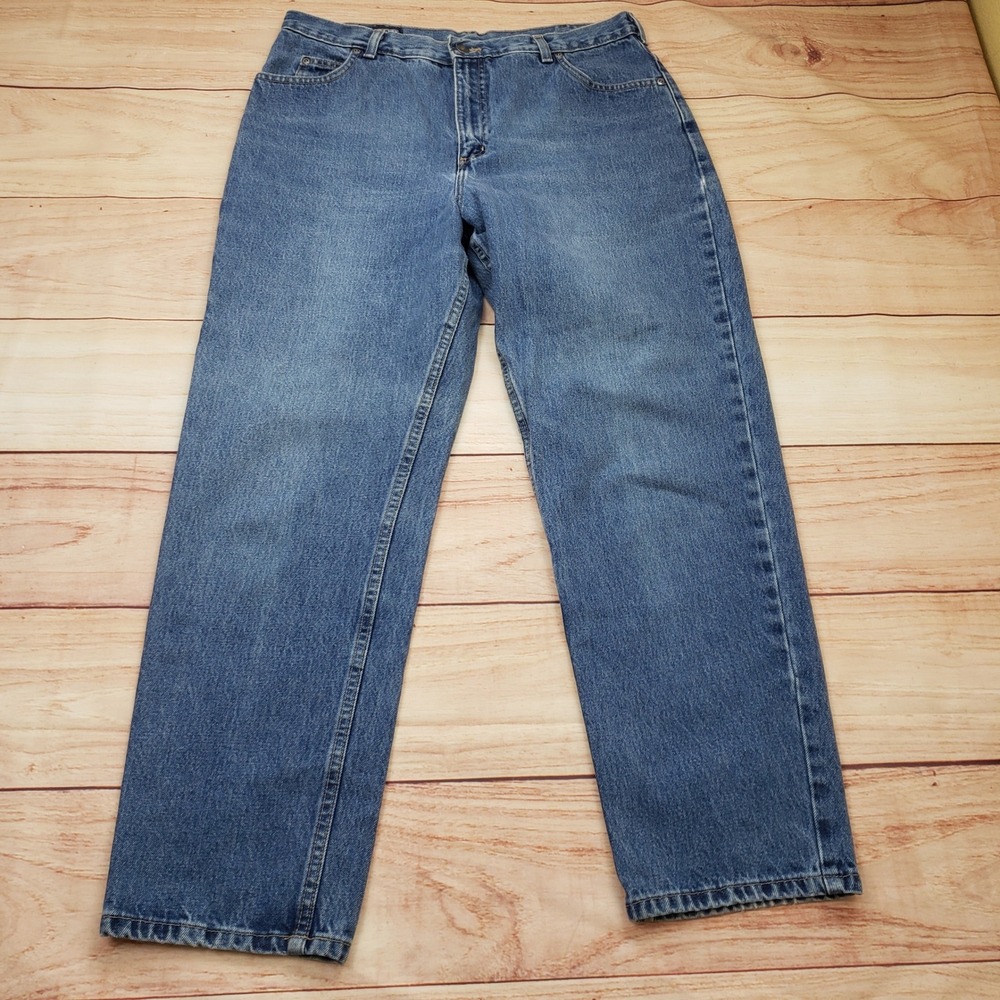 VINTAGE Lands End Jeans‎ Womens 16 Regular Blue Straight Leg High Rise Denim